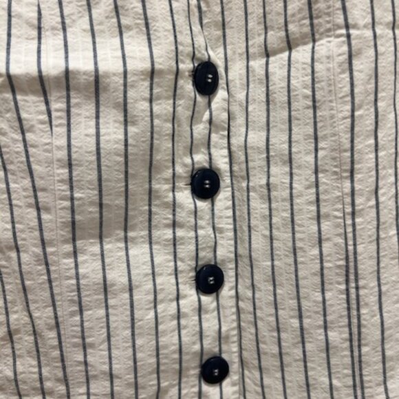 Zara Striped Vest - size S cream buttoned vest 100% cotton - Picture 5 of 8